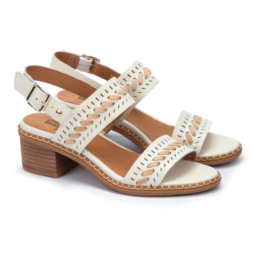 Women's Pikolinos BLANES Heels Sandals White | NZ EQ31857